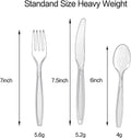 Cutlery Set Plastic Utensils Clear Forks Spoons Knives Disposable Silverware Heavyweight [300 Combo Box] combo clear