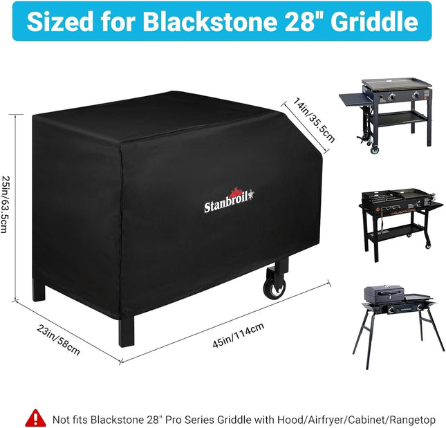 Stanbroil 28" Griddle Cover for Blackstone 2 Burner Grills, 600D Heavy Duty Wate