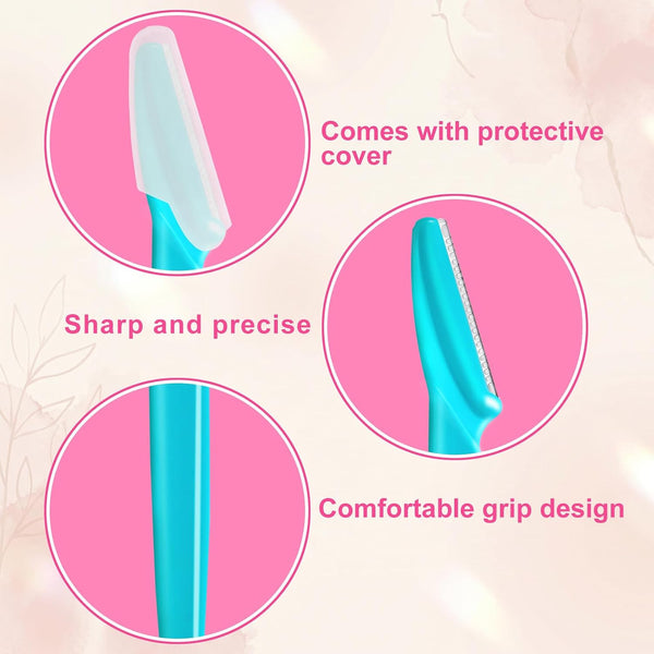 HFATMOS Eyebrow Razor, Face Razors for Women Men Multipurpose Exfoliating Face Shaver Facial Hair Removal Tools Eyebrow Trimmer with Protective