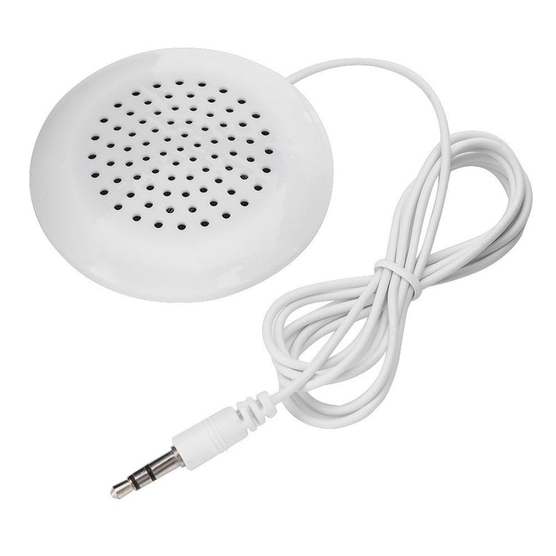 ASHATA Portable Pillow Speaker, Mini Stereo Speaker with 3.5mm Aux Plug for MP3 Phone, CD Player, etc (White)
