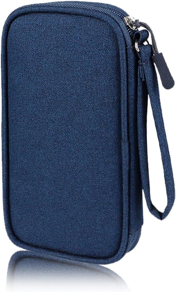 Electronics Carrying Pouch Case Bag - Cable Charger Organizer Travel Shockproof Cord for Cellphone, Earphone, Powerbank, USB Hard Drive, SD Card,