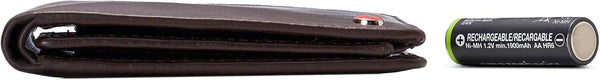 Alpine Swiss RFID Luka Men's Flip ID Wallet Deluxe Capacity ID Bifold With Divided Bill Section Camden Collection Soft Nappa Brown One Size Soft