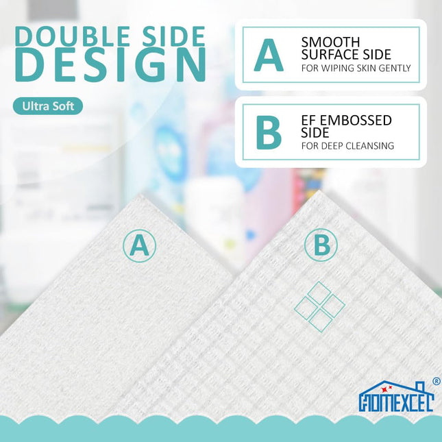 HOMEXCEL Face Towels, Disposable Face Towelette, Biodegradable Makeup Remover Dr