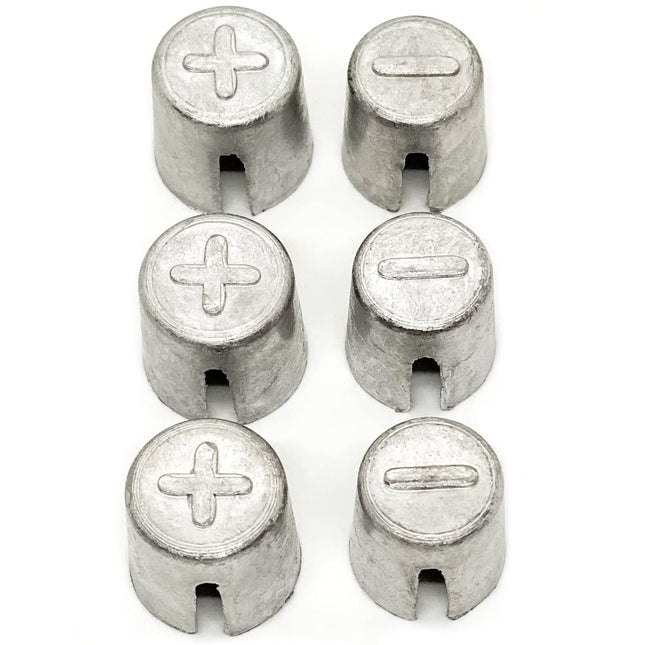 6 Pieces Battery Terminals Post Lead Shims Car Battery Post Caps Adapter Terminal Cable Ends Repair Kits for Positive or