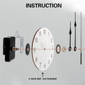 2 Pieces Silent Clock Movement Mechanism Long and Short Shaft with 6 Different Pairs of Hands DIY Clock Repair Parts Motor Replacemen Black