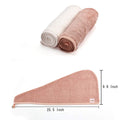 M-bestl 2 Pack Microfiber Hair Towel Wrap,Quick Dry,Anti-frizz(Pink&Beige) | Hair Drying Towel for Women with button,lightweight,Anti-frizz