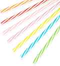 100 Piece Reusable Hard Plastic Straws. BPA-Free, 9 Inch Long Stripe Drinking Straws, Outer Diameter 0.28 Inch 102 Piece Set