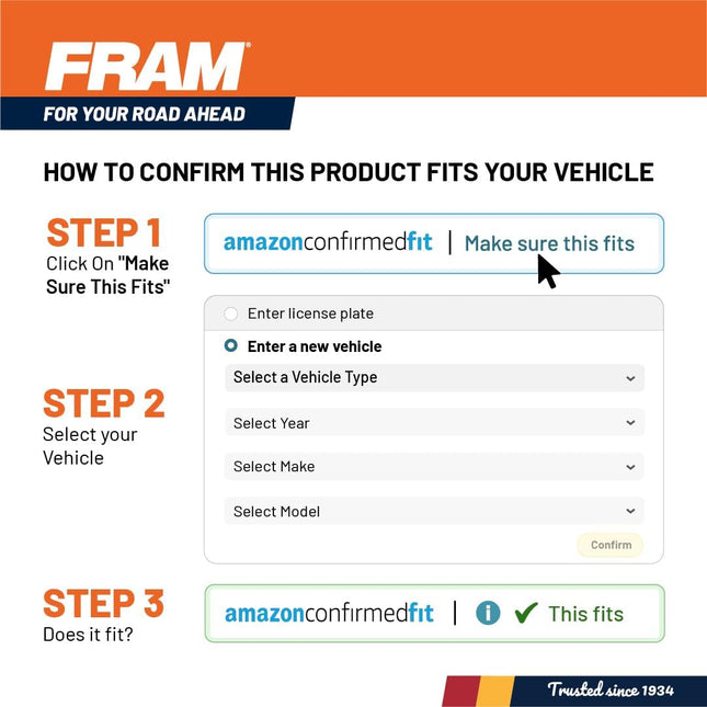 FRAM Extra Guard PH3614, 10K Mile Change Automotive Replacement Interval Spin-On Engine Oil Filter for Select Vehicle Mo