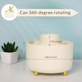 SKYDUE 360 Rotating Plastic Desk Pen Organizer with 5 Slots, Dual-Purpose Art Supply Pencil Cup for Office, School, Home Beige_1Pack