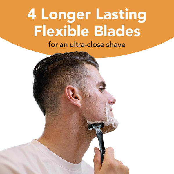 BIC Flex 4 Sensitive Disposable Razors For Men, For a Smooth, Ultra-Close and Comfortable Shave, 10 Piece Disposable Razor Set with 4 Blades 10