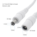 2pcs 2m/6.56Feet DC Extension Cable, 12V DC Power Adapter Plug Extension Cord 5.5mm x 2.1mm Male to Female Extension Wire for DC 12V Power
