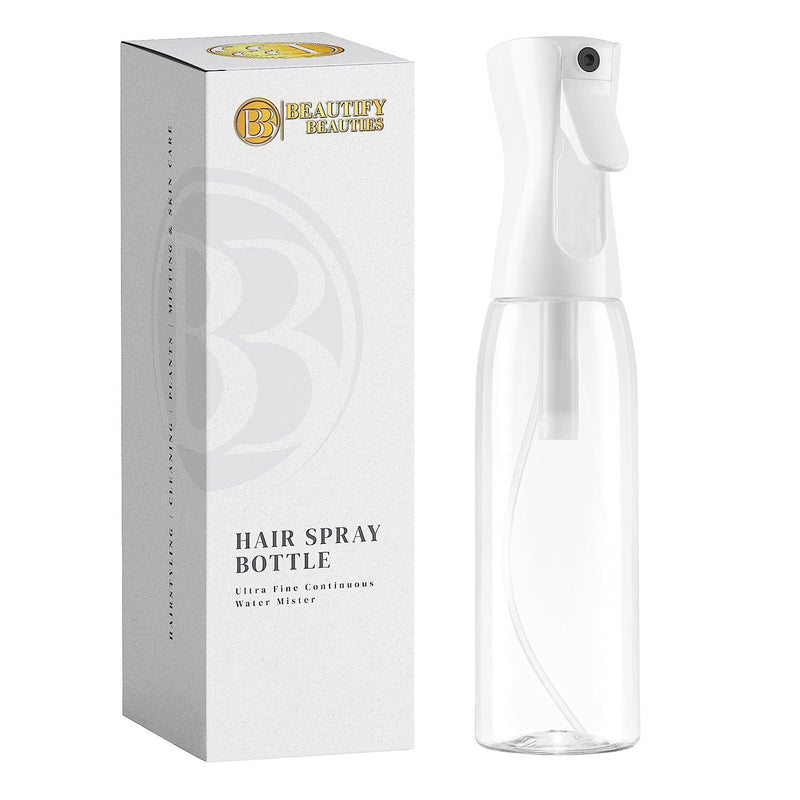 BeautifyBeauties Spray Bottle For Hair – Continuous Mister Spray Bottle for Hairstyling, Cleaning, Plants, Pets, Barbers, Salons, Essential Oil