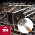 BBQ-AID All Angles BBQ Grill Brush for Outdoor Grill Ã¢ÂÂ Cleans All Angles, Large Wooden Handle, and Stainless Steel Bristles - BBQ Brush for Grill