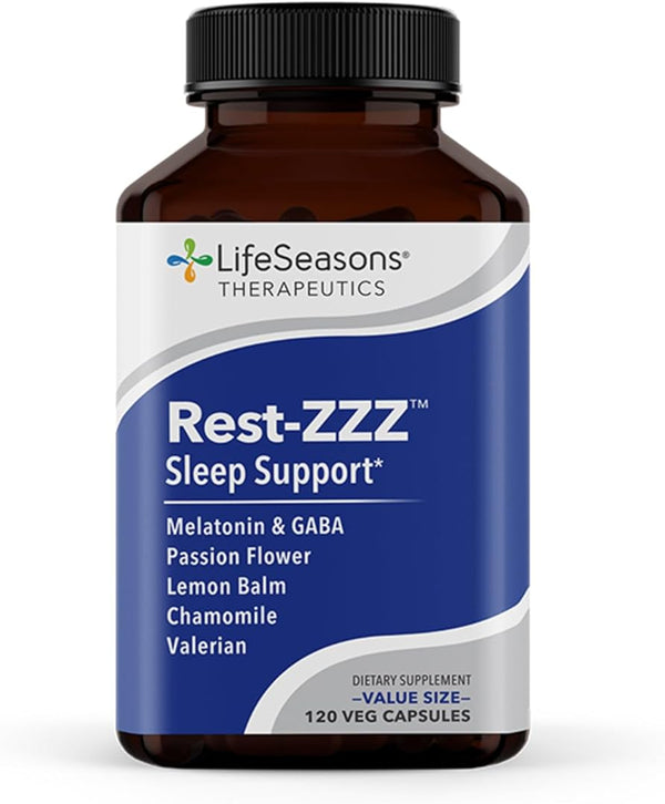 Lifeseasons Rest-Zzz - Natural Sleep Support Supplement - Fall Asleep & Stay Asleep - Calms Nervous System - Ease Muscle Tension & Restlessness -