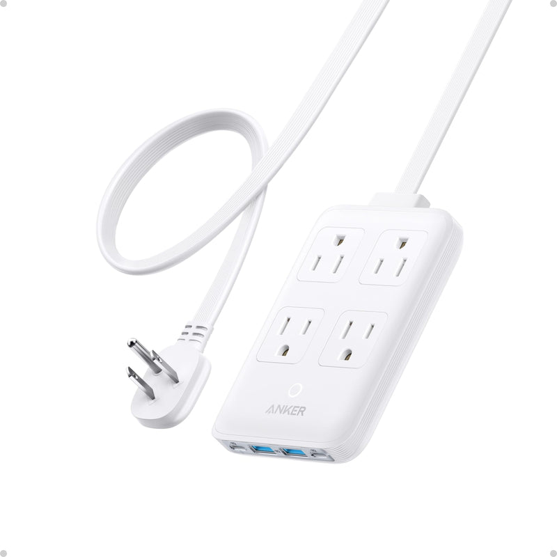 Anker Charging Station, 20W Max 8-in-1 USB-C Power Strip for iPhone 15/14 and MacBook Air/Pro, 5 ft Thin Cord with 4 AC, 2 USB-A, and 2 USB-C