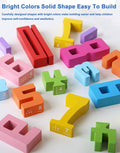 Wooden Number Building Blocks,20Pcs Stacking Toys for 3+ Years Old Kids,Educational Montessori Learning Toys,Counting Math Balance Competition