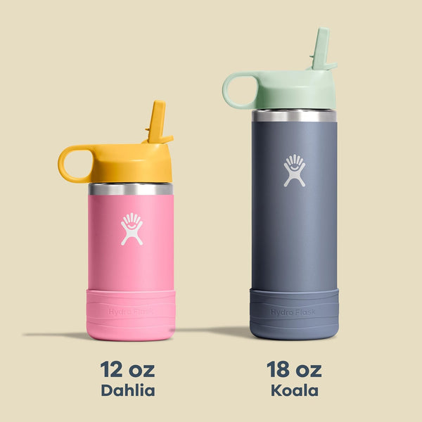Hydro Flask Kids Water Bottle for School - Stainless Steel and Insulated with Straw Cap - 12 Oz in Anemone Purple ANEMONE 12 Ounces 12 Oz