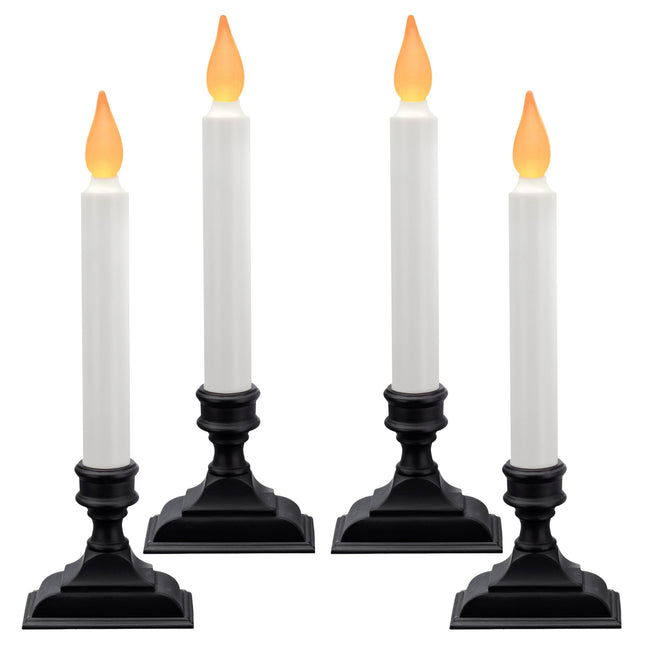 612 Vermont Battery Operated LED Window Candles with Flickering Amber Flame, Automatic Timer, 9.75 Inches Tall, VT-1206A