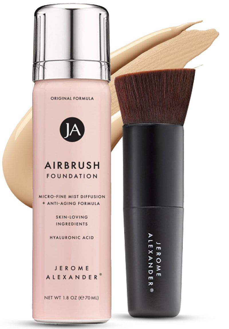 Magicminerals Airbrush Foundation by Jerome Alexander Ã¢ÂÂ 2Pc Set with Airbrush Foundation and Kabuki Brush - Spray Makeup with Anti-Aging