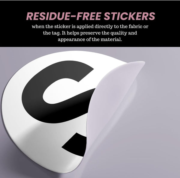 Versatile Self-Adhesive Round Size Stickers | 2000-Pack Multi-Size Labels | 3/4" Diameter XS-XL | Retail Clothing Tag Stickers | White Background