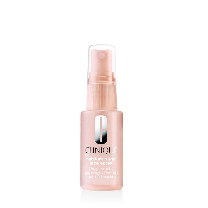 Clinique Moisture Surge Face Spray Thirsty Skin Relief | Hydrating Face Mist for Glowing + Soothed Skin | Preps + Refreshes 1 Fl Oz - Mini Travel Size