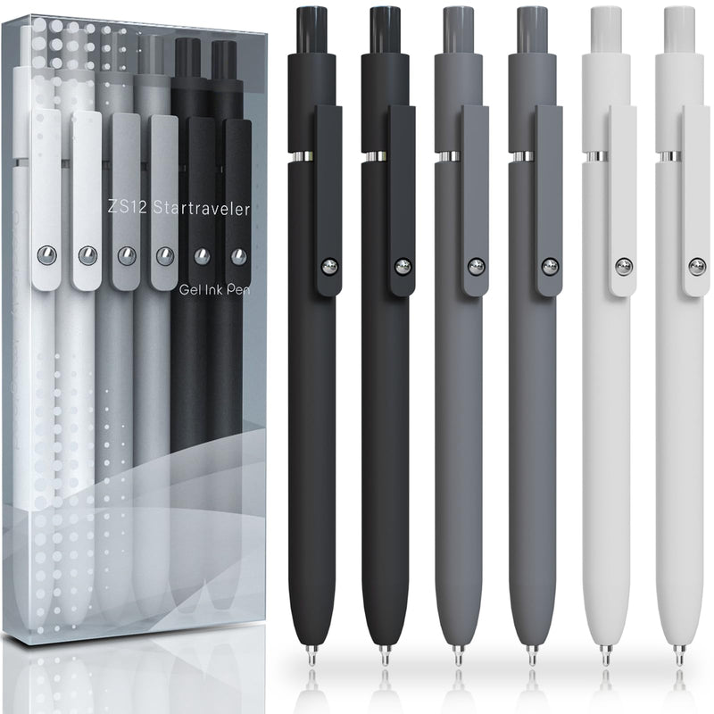 ACEES Gel Pens, 6 Pcs 0.5mm Fine Point Black Ink Pen With Smooth Writing, Office Desk Accessories, School Writing Supplies Gifts for Men Women,