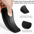 Door Stoppers, 4 Pack Premium Rubber Stoppers Wedge, Stops for Carpet Heavy Duty Door, Bottom of on Tile, Concrete, Carpet, Wooden Floor (Black)