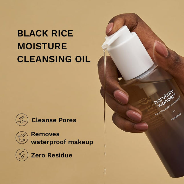 HARUHARU Wonder Black Rice Moisture Cleansing Oil, Double Cleansing, Daily Makeu
