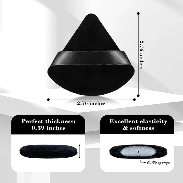 8Pcs of Triangular Powder Puff Makeup Sponges, Made of Super-Soft Velvet, Designed for Contouring, Eye, and Corner, Beauty Blender Foundation