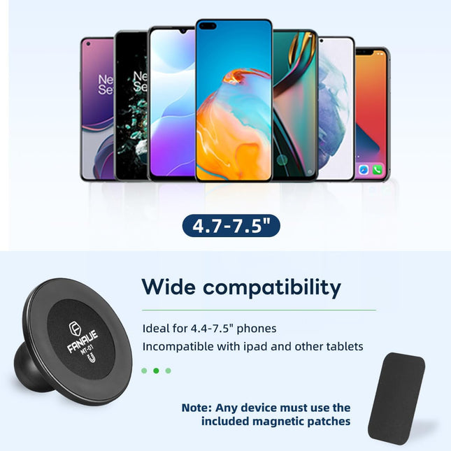 FANAUE Cell Phone Holder Base with 1" Ball Head Magnetic Car Phone Mount Stand Compatible with RAM Mount B Size 1 Inch, 