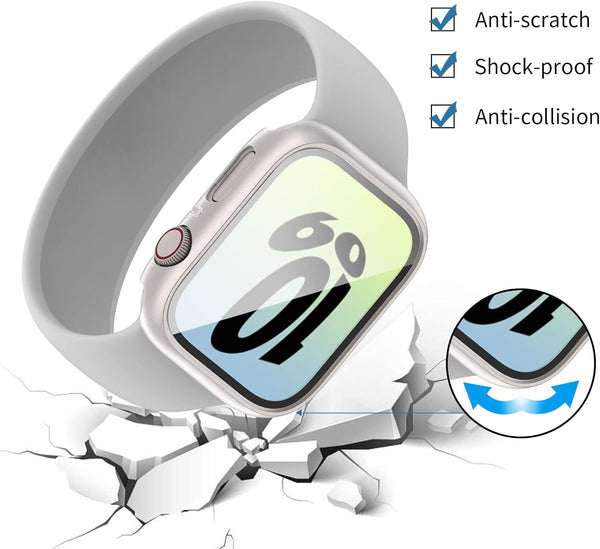 COMMUTER 4 Pack Case Compatible with Apple Watch 40mm Series SE 3nd Gen 2025 SE 2/1 6 5 4 with Tempered Glass Screen Protector, Ultra-Thin Hard PC