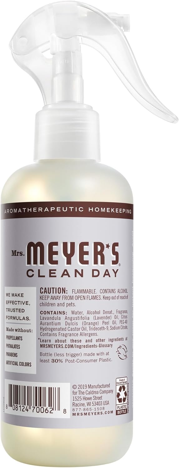 MRS. MEYER'S CLEAN DAY Room and Air Freshener Spray, Non-Aerosol Spray Bottle In