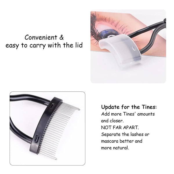 Eyelash Comb MSQ Eyelash Separator Tool Arc Designed Lash Brush Separator With Cover Lash Comb for Eye Makeup Brush Mascara Clump Remover Black