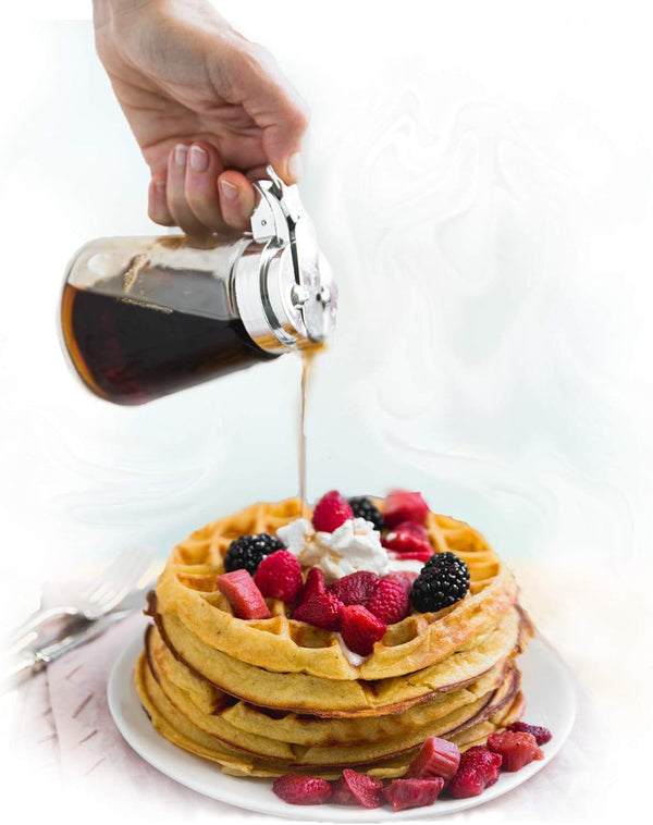 Glass Bottle Syrup Pitcher Honey Maple Syrup Dispenser Retracting Spout 12 oz