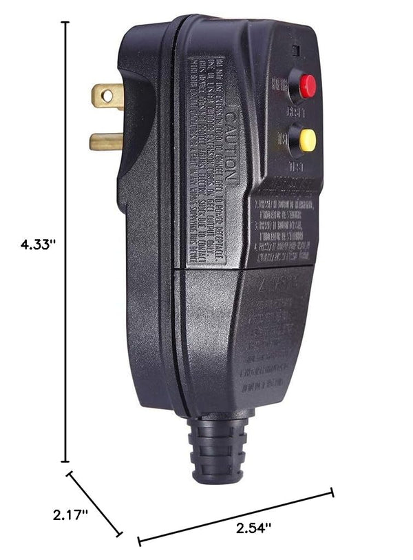 Replacement GFCI Plug 15Amp 3 Prong 120V | for Pressure Washer Pool Pump etc., Circuit Breaker, Outdoor Waterproof, Auto-reset