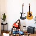 Onmiwod Guitar Wall Mount, Black Walnut Wood Guitar Hanger, U-Shaped Guitar Wall Hanger Mount, Guitar Holder Hook Stand Wall for Acoustic,