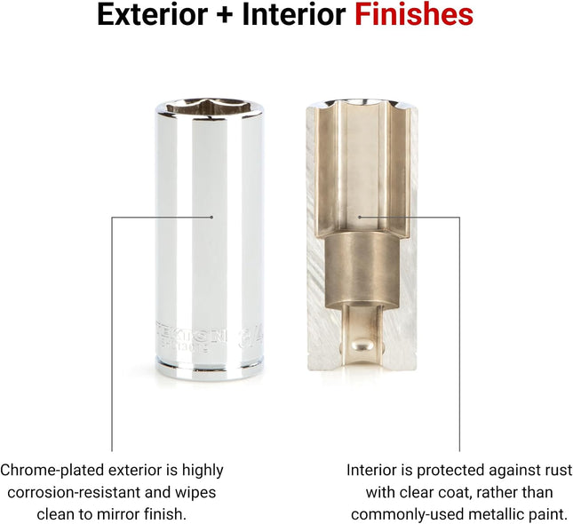 TEKTON 3/8 Inch Drive x 1 Inch 6-Point Socket | SHD13025 Deep 1 Inch