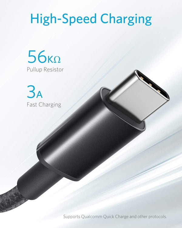 Anker USB A to USB C Cable, USB to USB C Cable (2-Pack, 6 ft, Black) | For iPhone 17 Series, Samsung Galaxy S10 / S10+, LG V30, Beats Fit Pro, and
