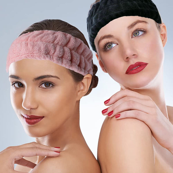 LAPOHI 3 Pack Microfiber Towel Headbands for Washing Face, Facial Headbands Makeup Headband Spa Headband Skincare Headband Fash Wash Headband for
