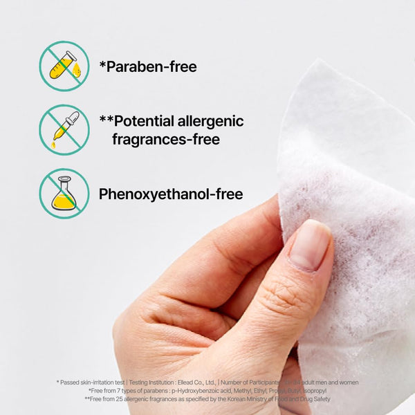 GREEN FINGER Mild Sun Cleansing Tissue 30 Count (6 Packs of 5), Gentle Baby Wipes for Sensitive Skin, Removes Sunscreen Easily, Natural Organic