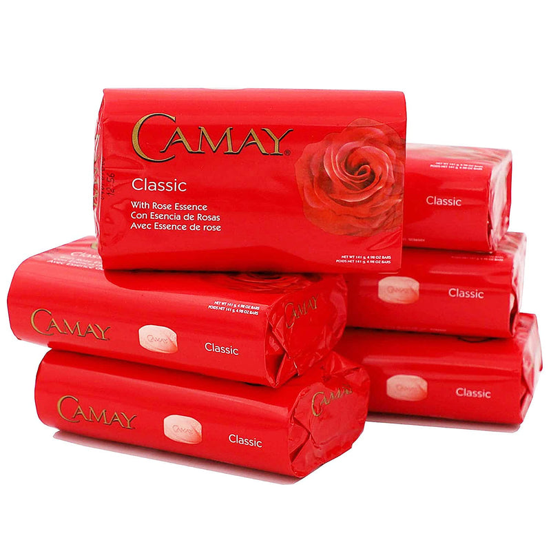 Camay Classic Bar Soap, Rose Essence, 4.98 Oz Each Soap, 6 Bar Soaps. 4.98 Ounce (Pack of 6)