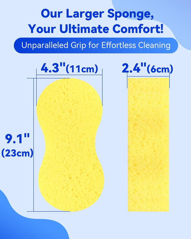 Temede 5-Pack Car Wash Sponges, 9.1" X 4.3" X 2.4" Large Sponges, Extra Thick Fo