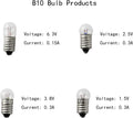 10-Pack E10 Mini Light Bulbs Screw Base Indicator Light Incandescent Bulb Old-Fashioned Flashlight Lamp for Physical Electrical Experiment 2.5V