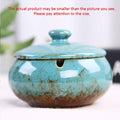 Lependor Ceramic Ashtray with Lids, Windproof, Cigarette Ashtray for Indoor or Outdoor Use，Ash Holder for Smokers,Desktop Smoking Ash Tray for