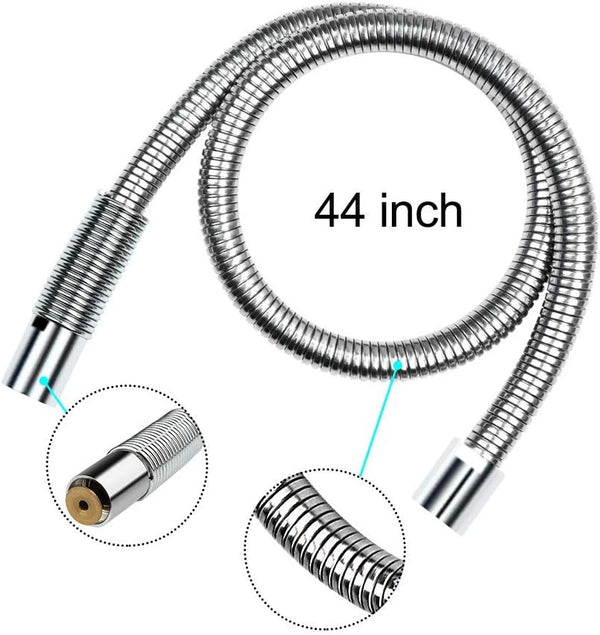 Pre-rinse Sprayer Hose Replacement Kit for Commercial Kitchen Sink Faucet, 44” Length Stainless Commercial Dish Spray Hose Parts
