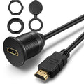 HDMI Panel Flush Mount Cable - 1 Meter 3ft | HDMI Extension Dash Flush Panel Mount Cable For Car, Boat and Motorcycle 3 Feet