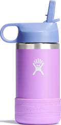 Hydro Flask Kids Water Bottle for School - Stainless Steel and Insulated with Straw Cap - 12 Oz in Anemone Purple Anemone Purple 12 Ounces