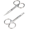 Facial Hair Small Grooming Scissors For Men Women - Eyebrow, Nose Hair, Mustache, Beard, Eyelashes, Ear Trimming Kit - Curved and Rounded Safety