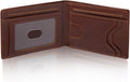Slim Minimalist Mens Bifold Wallet, RFID Blocking Genuine Leather Wallet for Men with ID Window and 8 Cards Slot.ï¼ˆCoffeeï¼‰