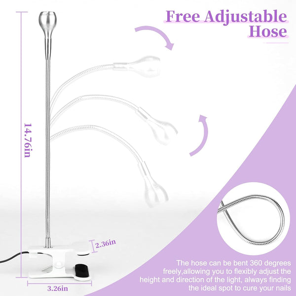 Saviland Mini Nail LED Lamp Ã¢ÂÂ Flexible Rotatable USB Quickly Nail Dryer Gel Lamp for Nails with Securing Clip Led Light for Nails for Curing Gel